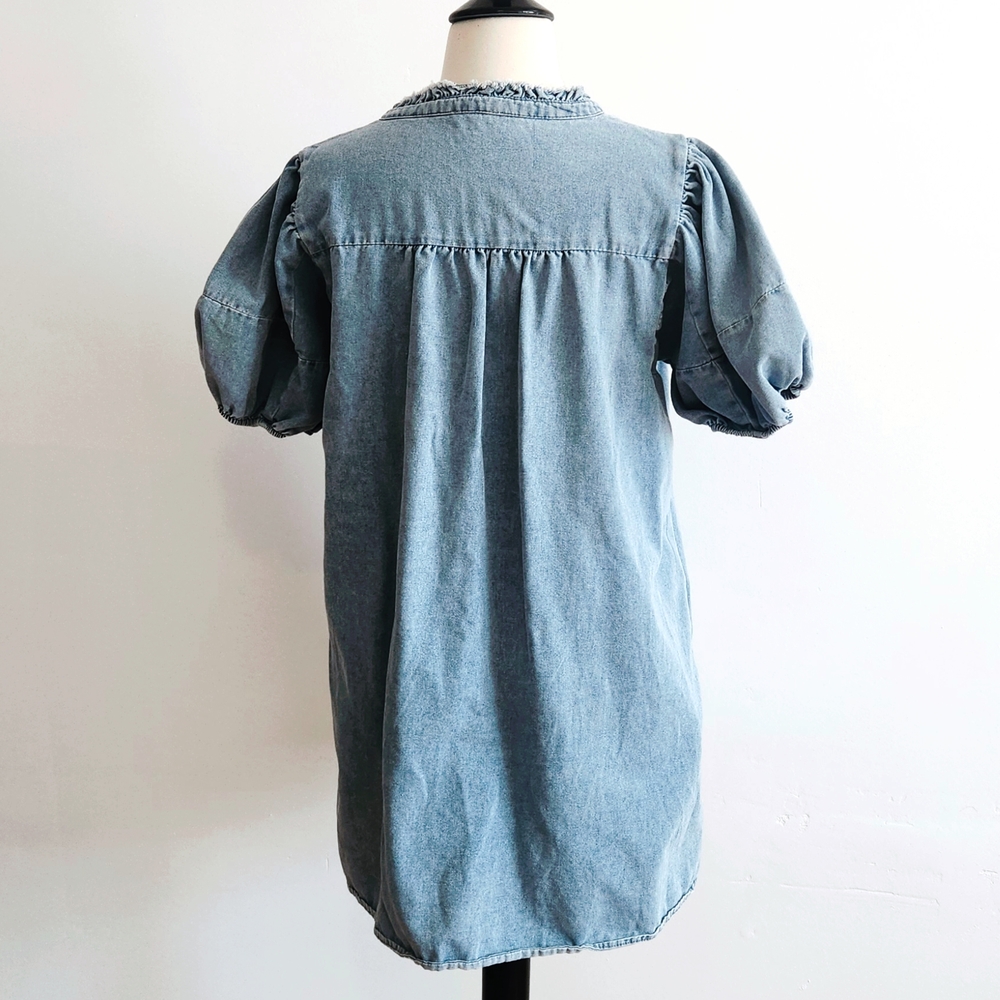 Just In! JODIFL Blue Puff Sleeve Mini Dress - Picture 3 of 6